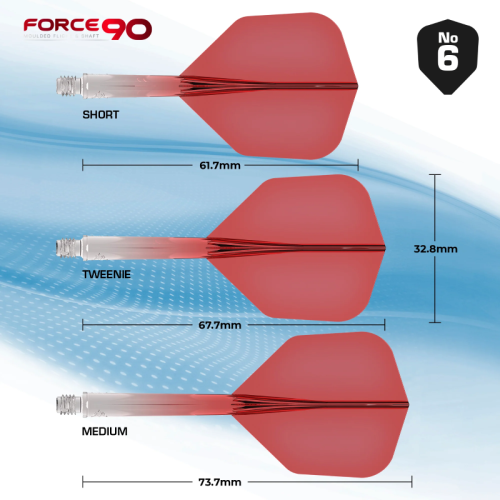 Mission Force 90 Moulded Flight & Shaft System Rot/Transparent - Standard No6